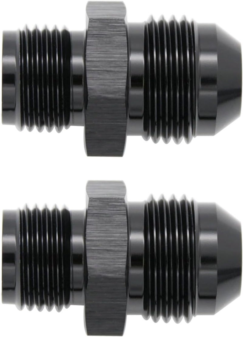 KRD PERFORMANCE Aluminum -8AN AN8 Male Flare to 5/8 x 18 Male Thread Inverted Seat Adaptor Fittings Inv Flare Connector, Black, Pack of 2 - Image 5